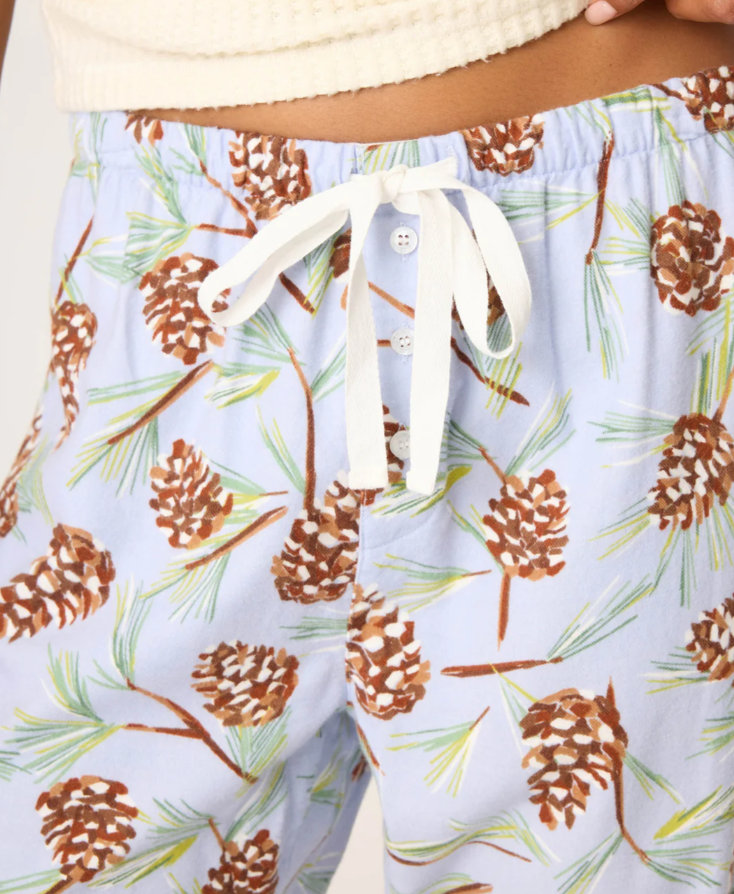 Pinecone Print Flannel Pajama Pants