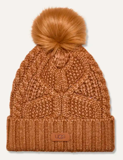 Cable Beanie with Pom