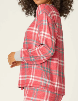 Let's Get Toasty Plaid Top