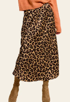 Leopard Print Midi Skirt