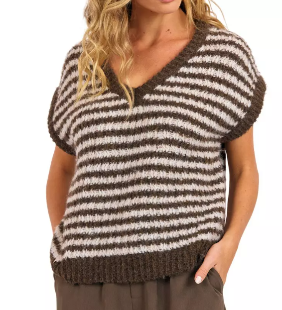 Chantal Striped Sweater Vest