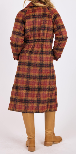 Rodeo Rouge Brushed Plaid Coat