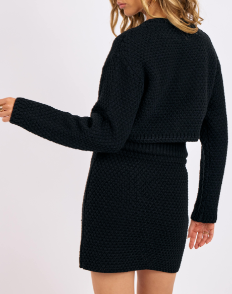 Odessa Waffle Stitch Crop Cardigan