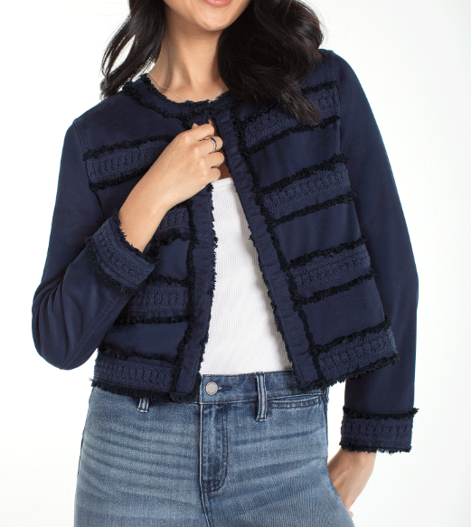 Fray and Lace Detail Jacket