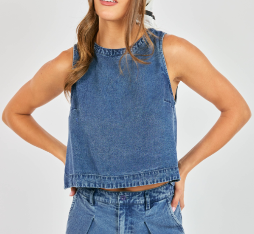 Sleeveless Denim Top