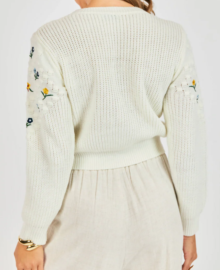 Embroidered Floral Sweater