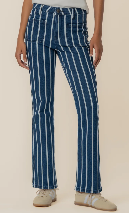 Kelsey Striped High Rise Flare