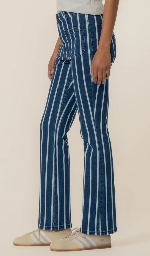 Kelsey Striped High Rise Flare