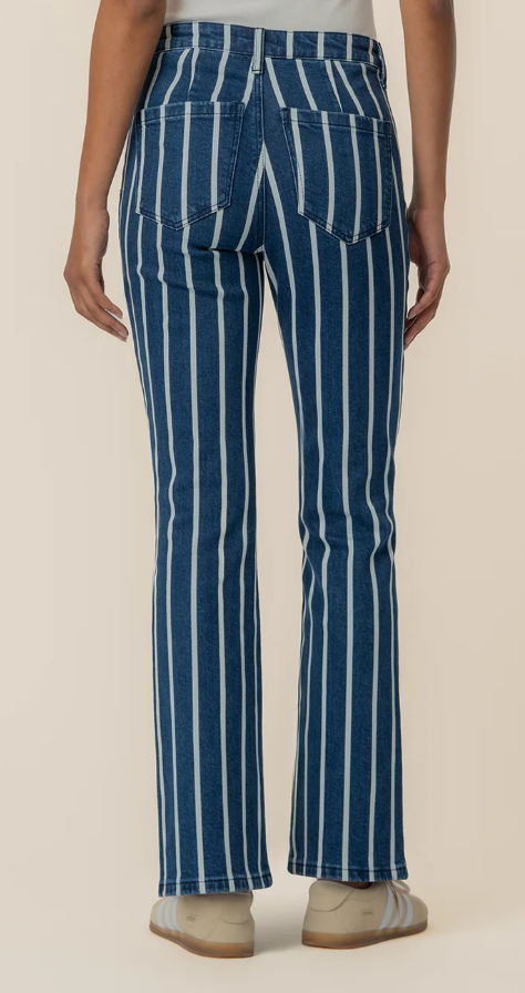 Kelsey Striped High Rise Flare