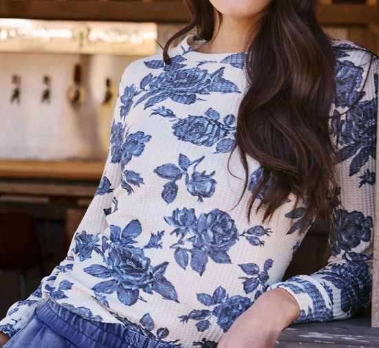 Floral Waffle Long Sleeve
