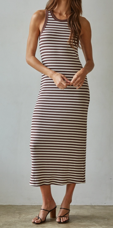 Striped Racerback Midi Dress