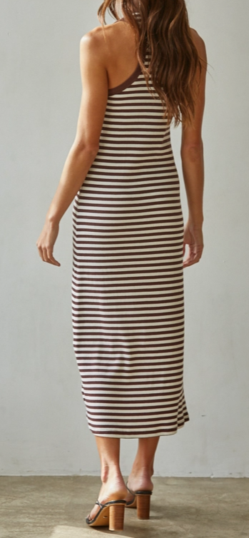 Striped Racerback Midi Dress
