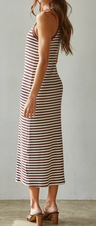 Striped Racerback Midi Dress