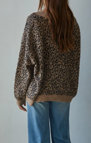 Leopard Print Oversized Cardigan
