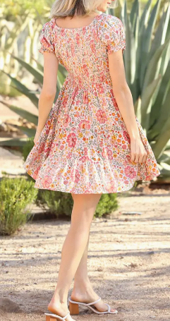 Puff Sleeve Smocked Sun Dress