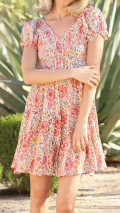 Puff Sleeve Smocked Sun Dress