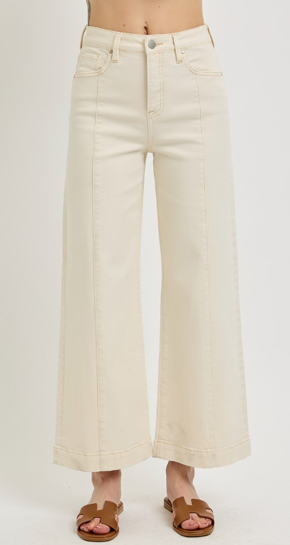 Ivory High Rise Cropped Jeans