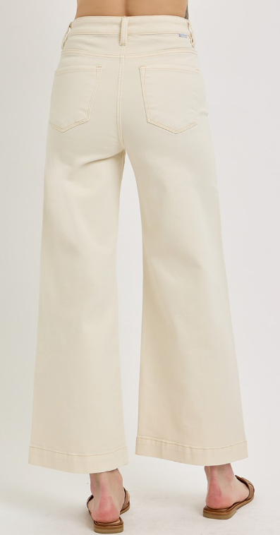 Ivory High Rise Cropped Jeans