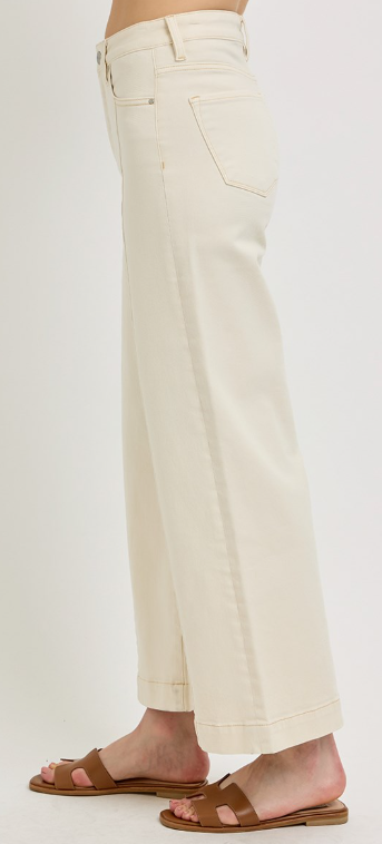 Ivory High Rise Cropped Jeans