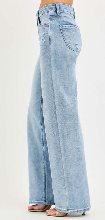 Tummy Control High Rise Wide Leg Jeans