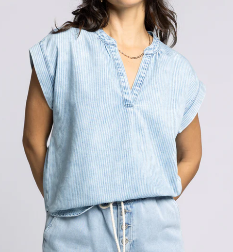 Lillian Washed Indigo Top