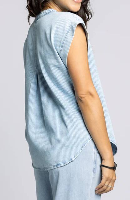 Lillian Washed Indigo Top