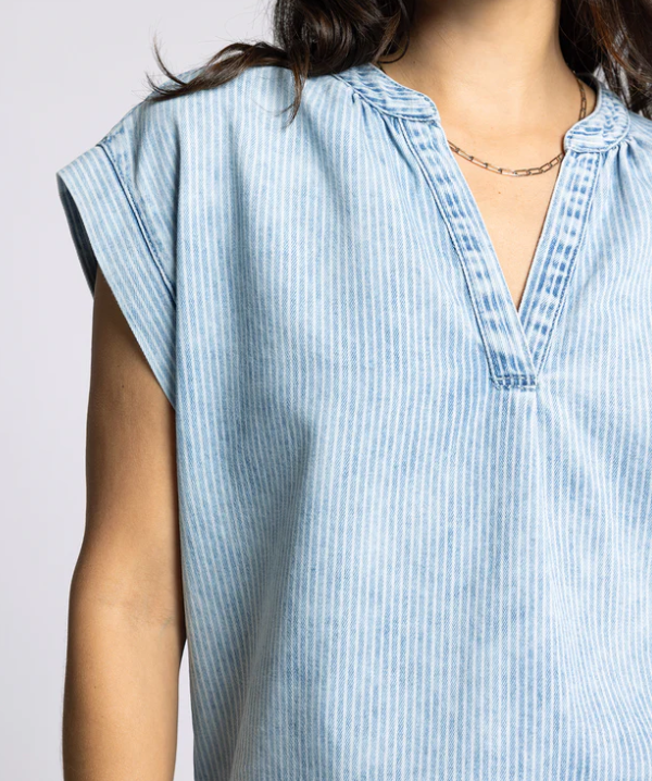 Lillian Washed Indigo Top