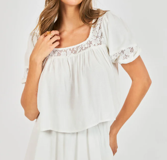 Misty Lace Inset Top