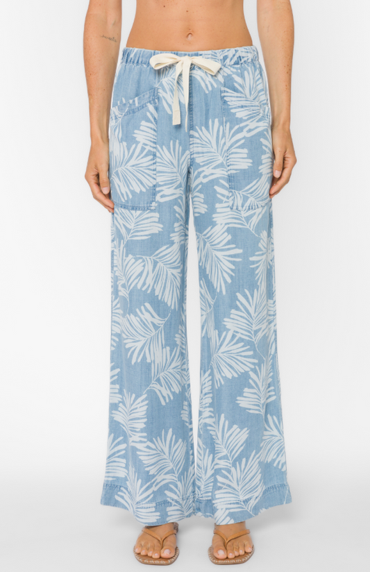 Palm Leaf Drawstring Pants