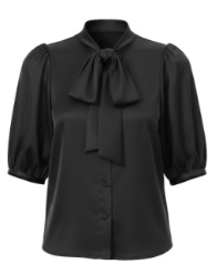 Black Puff Sleeve Blouse