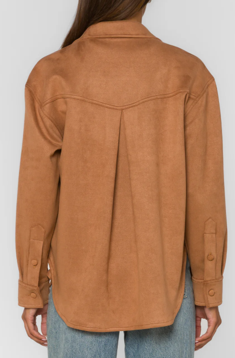 Faux Suede Button Up
