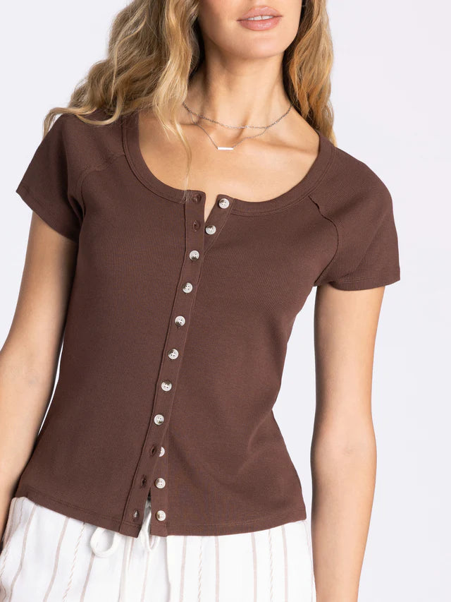 Adina Brown Button Up Shirt