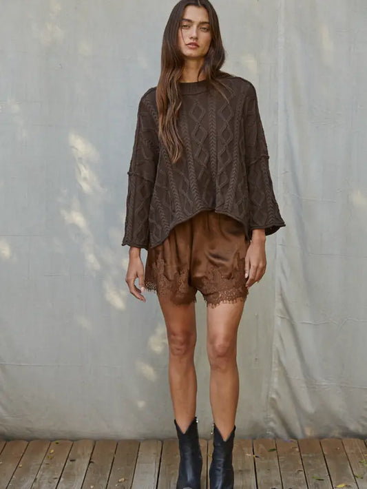 Elastic Waist Lace Shorts