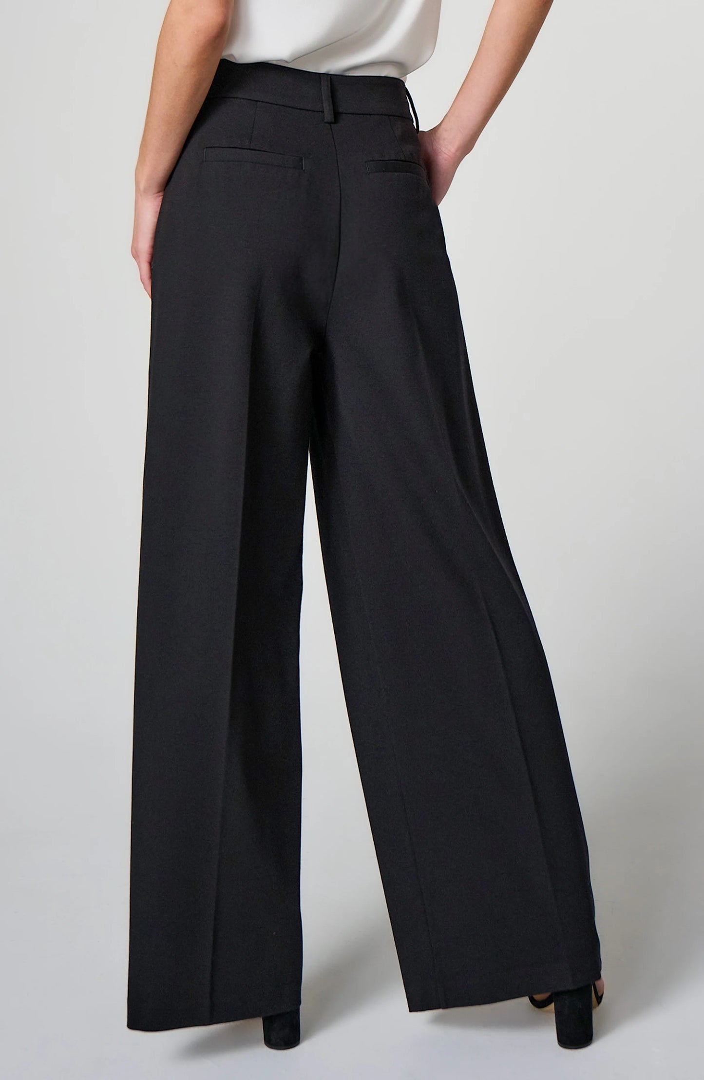 High Rise Belted Wide Leg Trouser